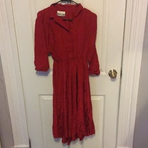 Red mid-calf dress - Nina Piccalino